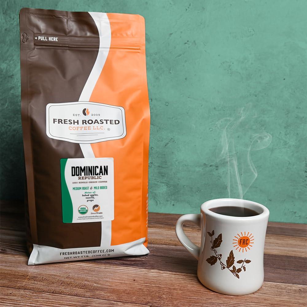 image:imageFresh Roasted Coffee Organic Dark Mexican Mold amp Myco 3rd Party Tested USDA Kosher Dark Roast 5 lb 80 oz GroundOrganic Dominican Republic