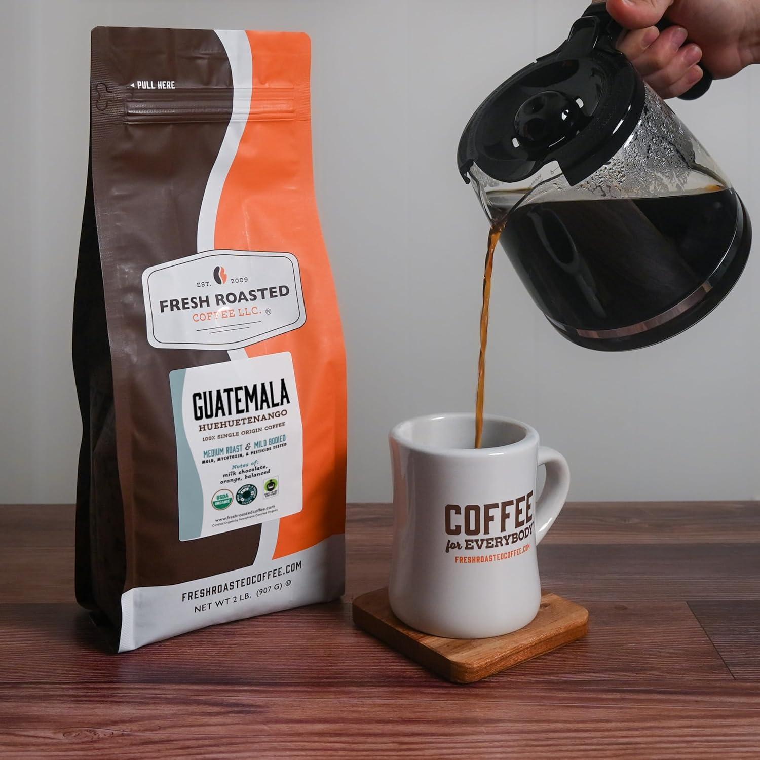 image:imageFresh Roasted Coffee Organic Dark Mexican Mold amp Myco 3rd Party Tested USDA Kosher Dark Roast 5 lb 80 oz GroundOrganic Guatemalan Huehuetenango