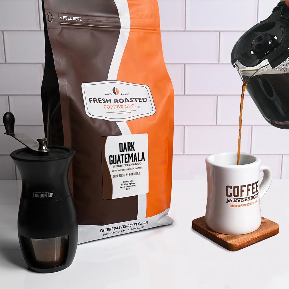 image:imageFresh Roasted Coffee Organic Dark Mexican Mold amp Myco 3rd Party Tested USDA Organic Kosher Dark Roast 5 lb 80 oz Whole BeanDark Guatemala Huehuetenango