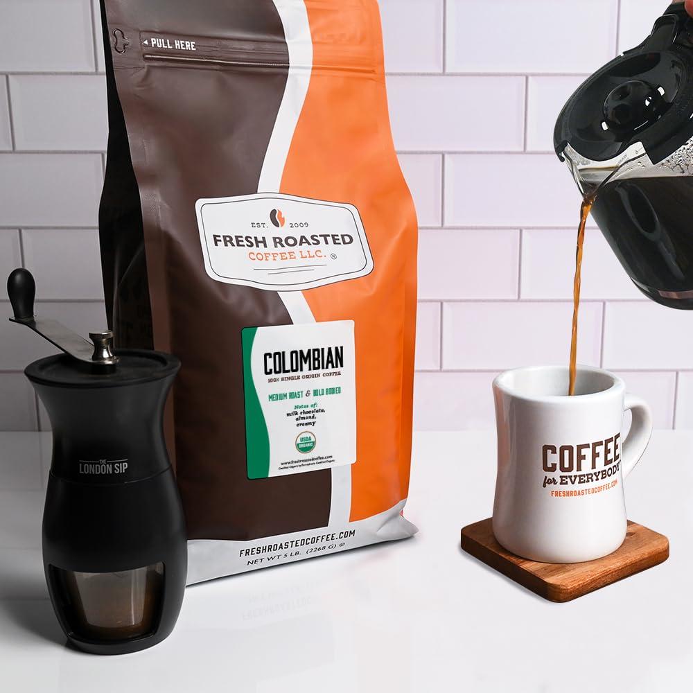 image:imageFresh Roasted Coffee Organic Dark Mexican Mold amp Myco 3rd Party Tested USDA Organic Kosher Dark Roast 5 lb 80 oz Whole BeanOrganic Colombian