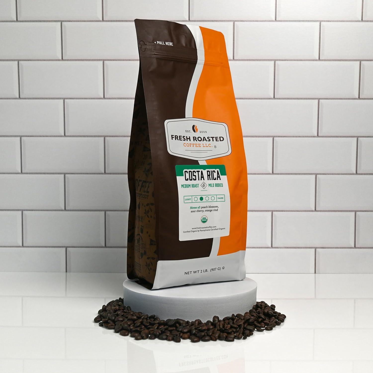image:imageFresh Roasted Coffee Organic Dark Mexican Mold amp Myco 3rd Party Tested USDA Organic Kosher Dark Roast 5 lb 80 oz Whole BeanOrganic Costa Rican