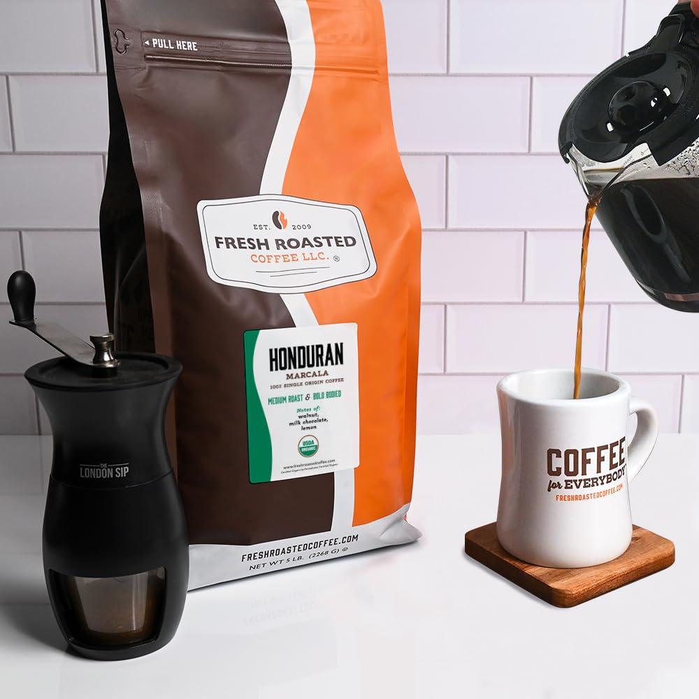 image:imageFresh Roasted Coffee Organic Dark Mexican Mold amp Myco 3rd Party Tested USDA Organic Kosher Dark Roast 5 lb 80 oz Whole BeanOrganic Honduran Marcala