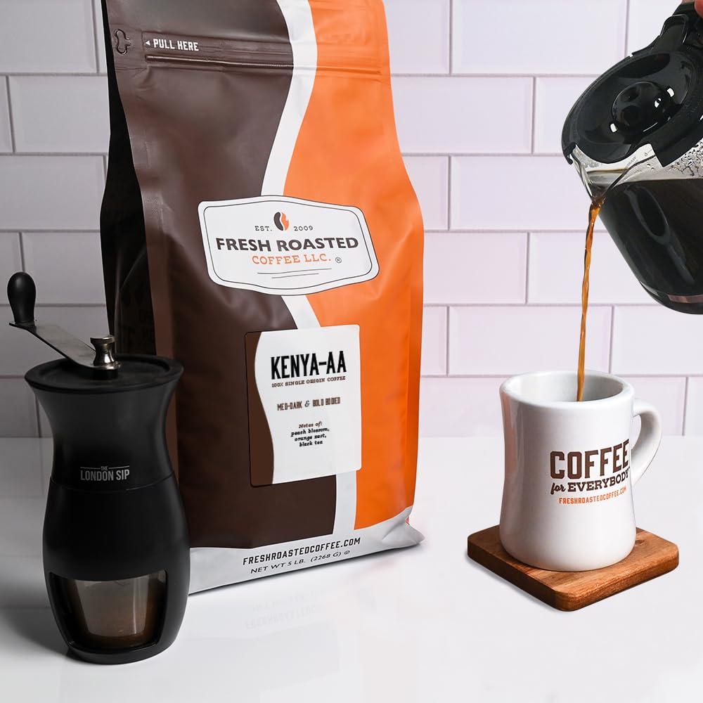 image:imageFresh Roasted Coffee Organic Ethiopian Yirgacheffe USDA Organic Kosher 3rd Party Tested for Mold Myco Pesticides 2 lb 32 oz Whole BeanKenya AA