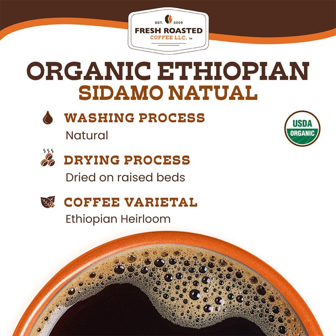 image:imageFresh Roasted Coffee Organic Ethiopian Yirgacheffe USDA Organic Mold amp Myco 3rd Party Tested Kosher 2 lb 32 oz GroundOrganic Ethiopian Sidamo Guji