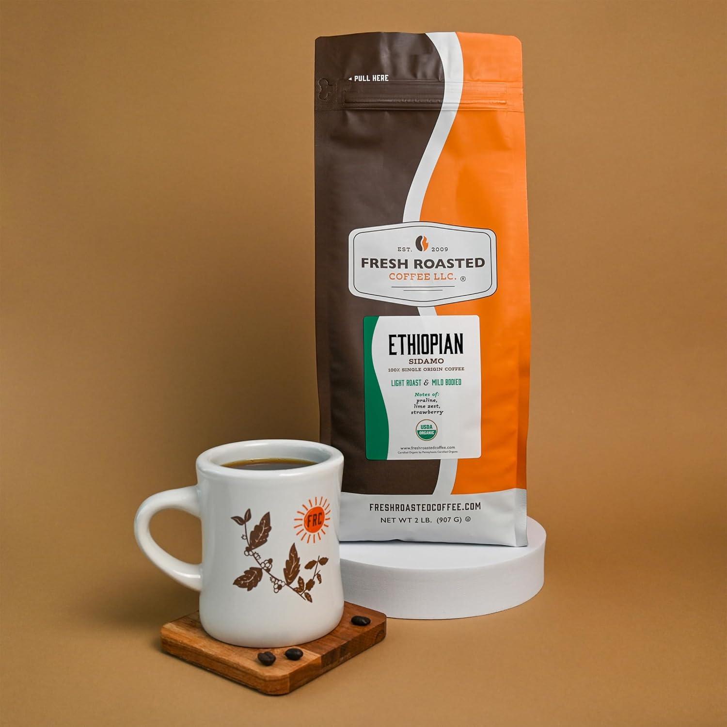 image:imageFresh Roasted Coffee Organic Ethiopian Yirgacheffe USDA Organic Mold amp Myco 3rd Party Tested Kosher 2 lb 32 oz GroundOrganic Ethiopian Sidamo Guji