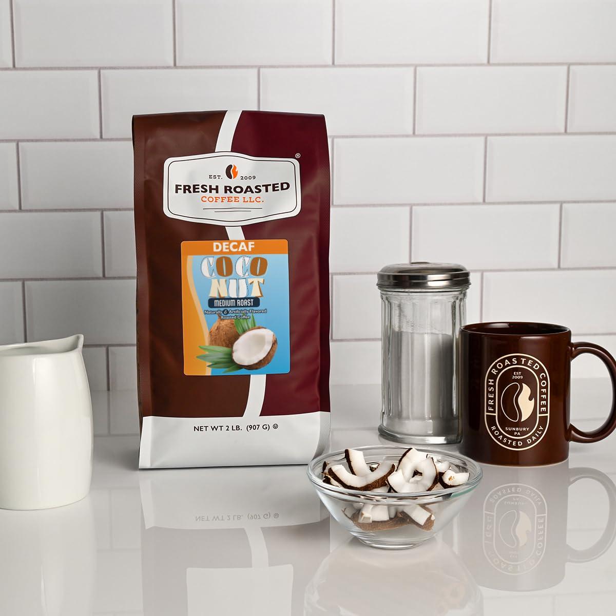 image:imageFresh Roasted Coffee USDA Organic Peru WaterProcessed Decaf 3rd Party Tested for Pesticides Mold Mycotoxins Kosher 100 Arabica Specialty Grade Med Roast 2 lb 32 oz GroundDecaf Coconut