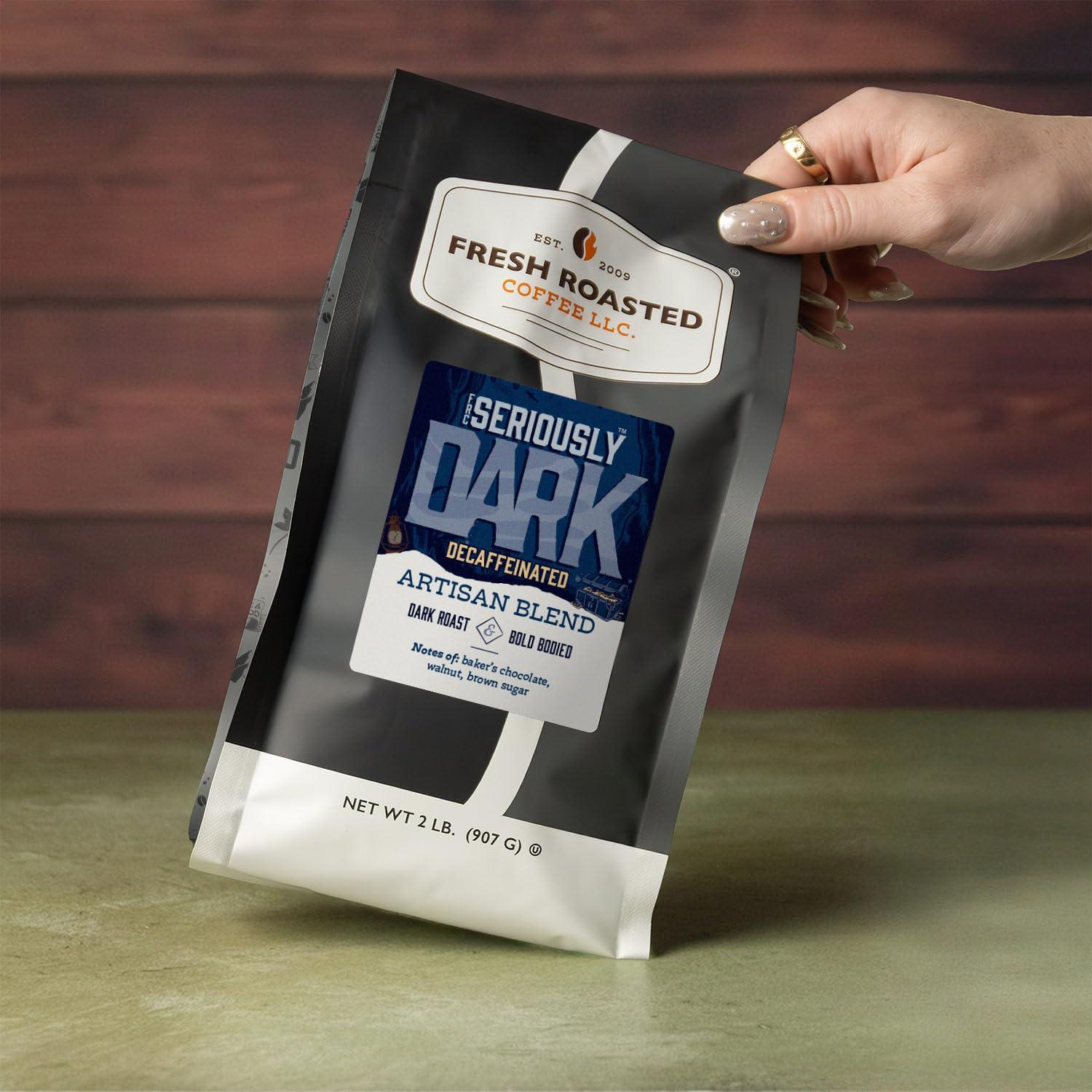 image:imageFresh Roasted Coffee USDA Organic Peru WaterProcessed Decaf 3rd Party Tested for Pesticides Mold Mycotoxins Kosher 100 Arabica Specialty Grade Med Roast 2 lb 32 oz GroundSeriously Dark Decaf