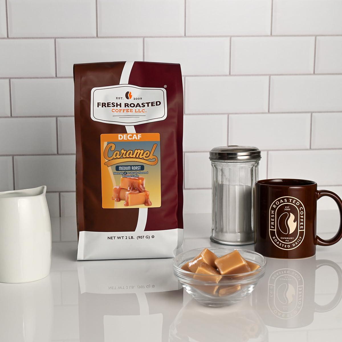 image:imageFresh Roasted Coffee USDA Organic Peru WaterProcessed Decaf 3rd Party Tested for Pesticides Mold Mycotoxins Kosher 100 Arabica Specialty Grade Med Roast 2 lb 32 oz GroundDecaf Caramel