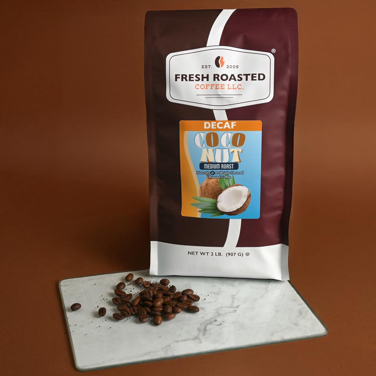 image:imageFresh Roasted Coffee USDA Organic Peru WaterProcessed Decaf 3rd Party Tested for Pesticides Mold Mycotoxins Kosher 100 Arabica Specialty Grade Med Roast 2 lb 32 oz GroundDecaf Coconut