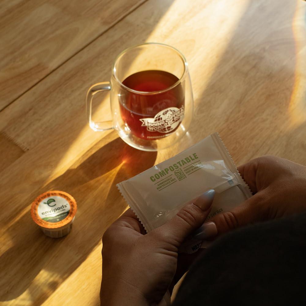 image:imageFresh Roasted Coffee USDA Organic Peru WaterProcessed Half Caf envipods 3rd Party Tested for Pesticides Mold Mycotoxins BPI Compostable Med Roast 72 CT Pods for K Cup BrewersOrganic Peru