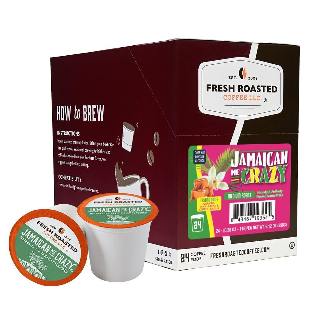 image:imageFresh Roasted Coffee USDA Organic Peru WaterProcessed Decaf  3rd Party Tested for Pesticides Mold Mycotoxins Kosher  100 Arabica Specialty Grade Med Roast 72 Pods for K Cup BrewersJamaican Me Crazy