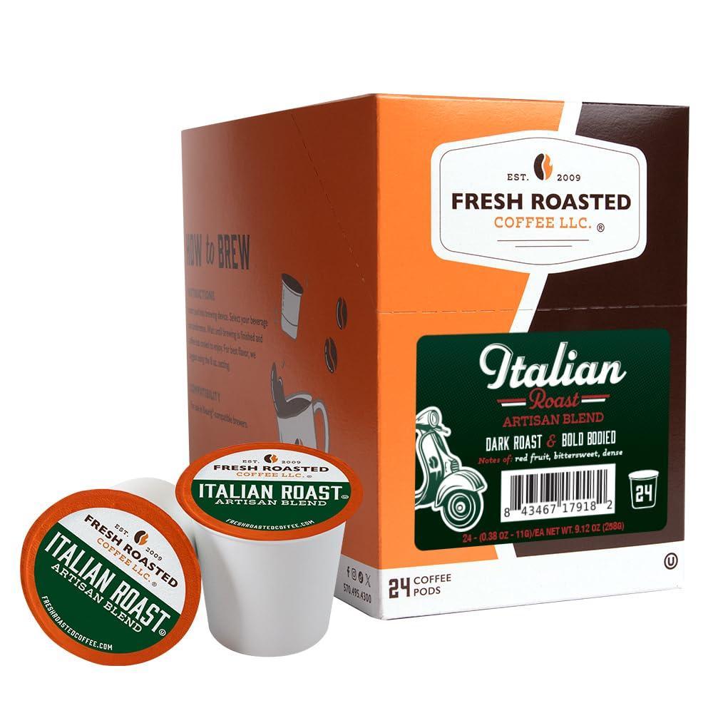 image:imageFresh Roasted Coffee USDA Organic Peru WaterProcessed Decaf  3rd Party Tested for Pesticides Mold Mycotoxins Kosher  100 Arabica Specialty Grade Med Roast 72 Pods for K Cup BrewersItalian Roast