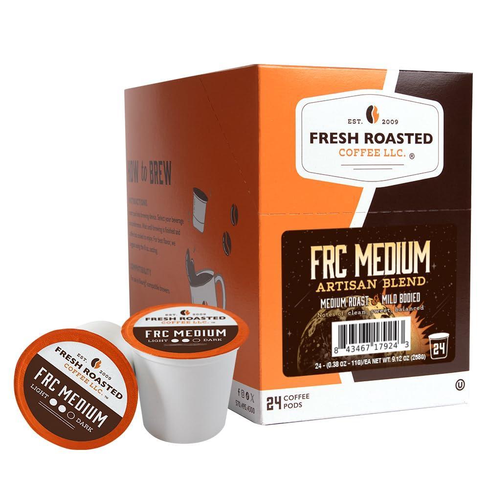 image:imageFresh Roasted Coffee USDA Organic Peru WaterProcessed Decaf  3rd Party Tested for Pesticides Mold Mycotoxins Kosher  100 Arabica Specialty Grade Med Roast 72 Pods for K Cup BrewersFRC Medium Roast Blend