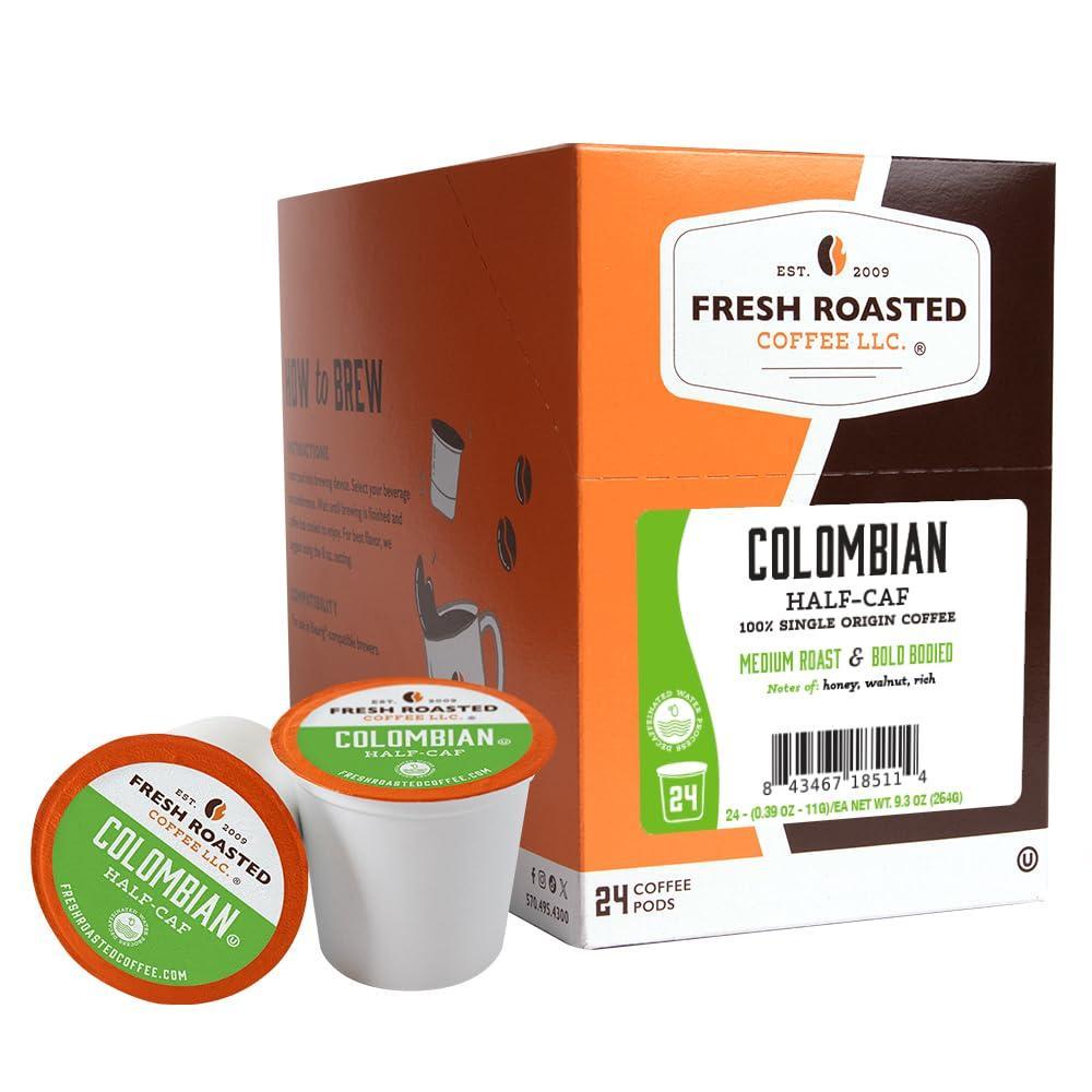 image:imageFresh Roasted Coffee USDA Organic Peru WaterProcessed Decaf  3rd Party Tested for Pesticides Mold Mycotoxins Kosher  100 Arabica Specialty Grade Med Roast 72 Pods for K Cup BrewersWater Processed HalfCaf Colombian