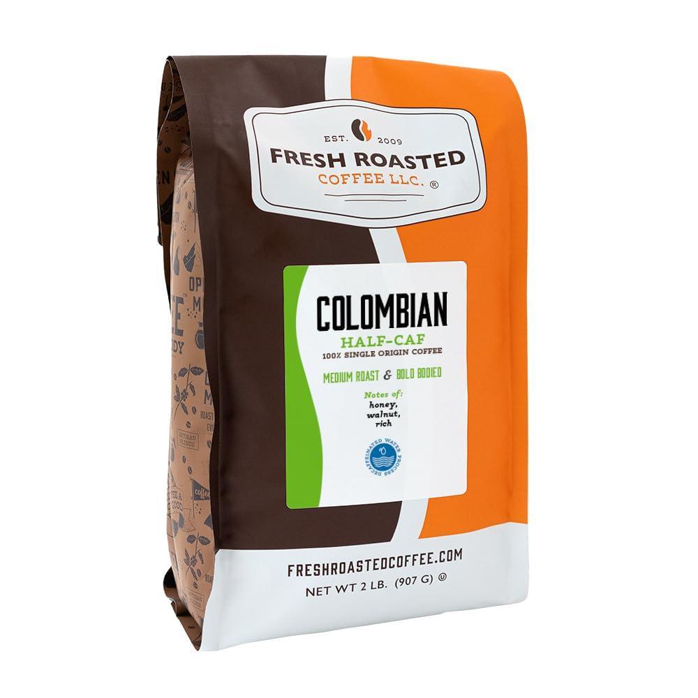 image:imageFresh Roasted Coffee USDA Organic Peru WaterProcessed Decaf  3rd Party Tested for Pesticides Mold Mycotoxins Kosher  100 Arabica Specialty Grade Med Roast 2 lb 32 oz GroundColombian Water Processed HalfCaf