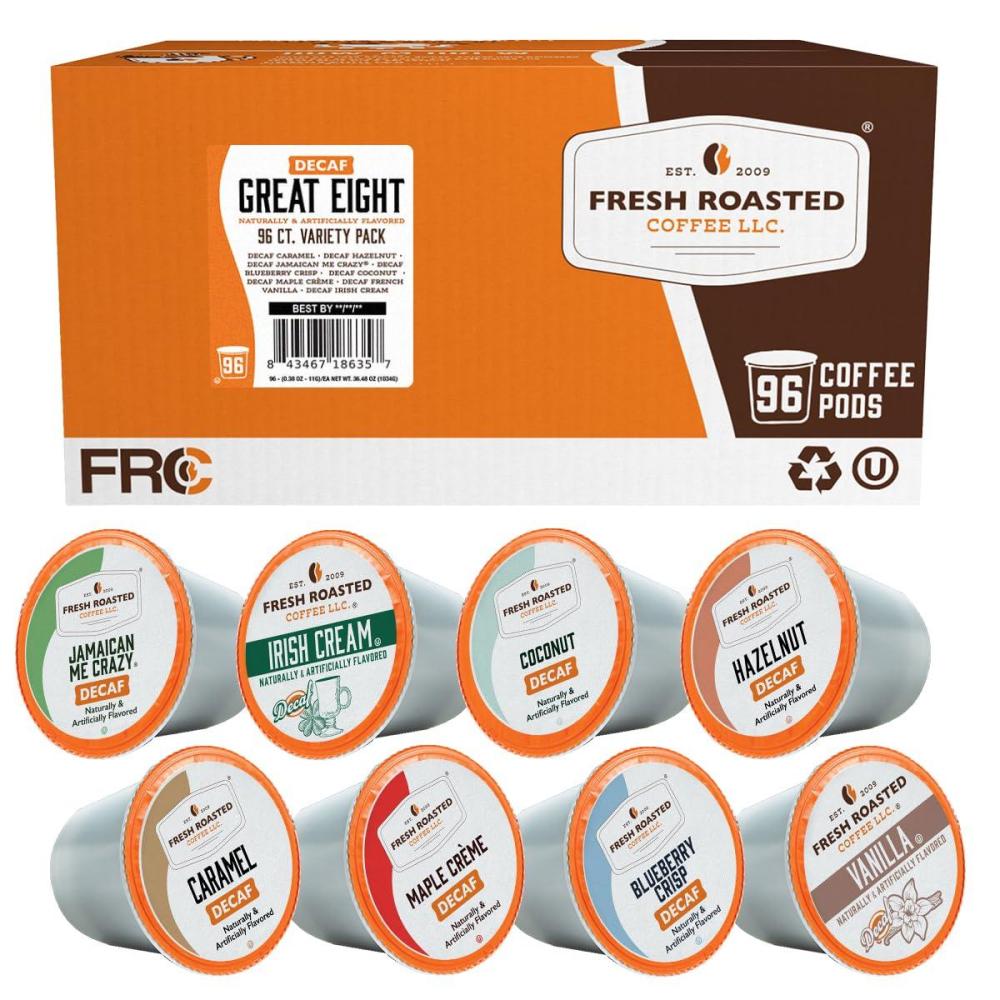 image:imageFresh Roasted Coffee USDA Organic Peru WaterProcessed Decaf  3rd Party Tested for Pesticides Mold Mycotoxins Kosher  100 Arabica Specialty Grade Med Roast 72 Pods for K Cup BrewersThe Decaf Great Eight