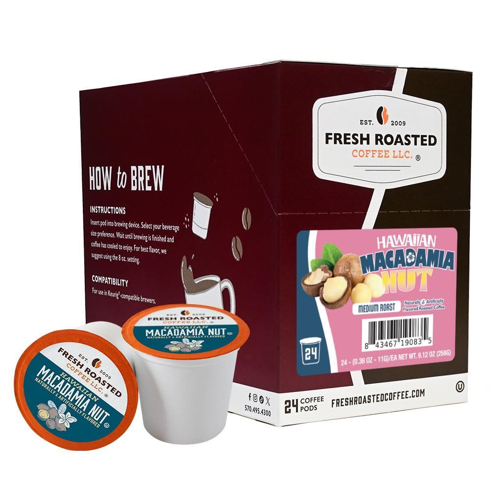 image:imageFresh Roasted Coffee USDA Organic Peru WaterProcessed Decaf  3rd Party Tested for Pesticides Mold Mycotoxins Kosher  100 Arabica Specialty Grade Med Roast 72 Pods for K Cup BrewersHawaiian Macadamia Nut
