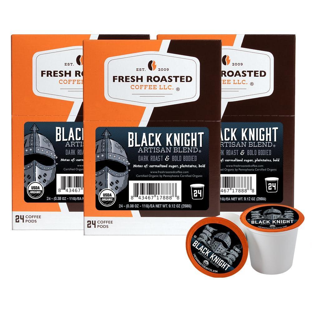 image:imageFresh Roasted Coffee USDA Organic Peru WaterProcessed Decaf  3rd Party Tested for Pesticides Mold Mycotoxins Kosher  100 Arabica Specialty Grade Med Roast 72 Pods for K Cup BrewersOrganic Black Knight