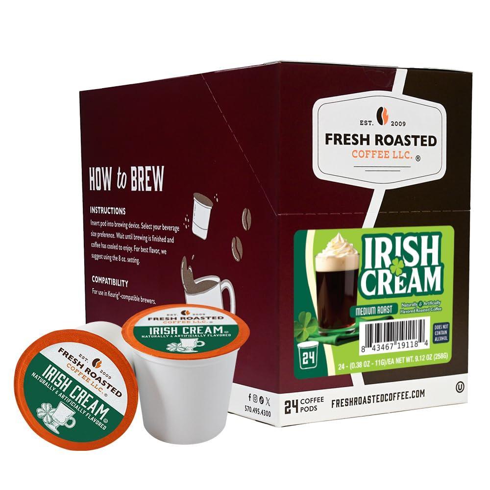 image:imageFresh Roasted Coffee USDA Organic Peru WaterProcessed Decaf  3rd Party Tested for Pesticides Mold Mycotoxins Kosher  100 Arabica Specialty Grade Med Roast 72 Pods for K Cup BrewersIrish Cream