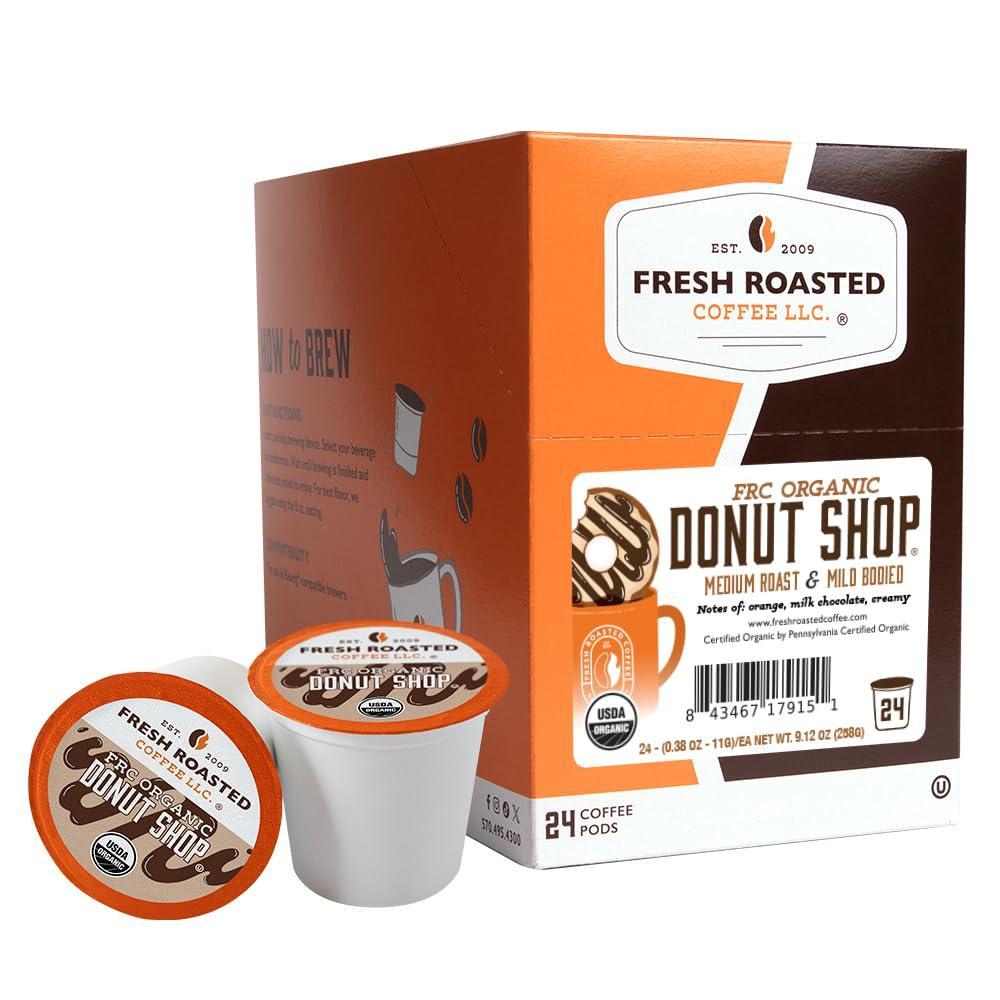 image:imageFresh Roasted Coffee USDA Organic Peru WaterProcessed Decaf  3rd Party Tested for Pesticides Mold Mycotoxins Kosher  100 Arabica Specialty Grade Med Roast 72 Pods for K Cup BrewersOrganic Donut Shop