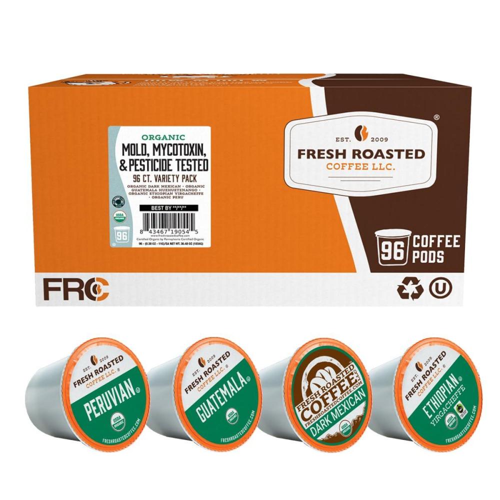 image:imageFresh Roasted Coffee USDA Organic Peru WaterProcessed Decaf  3rd Party Tested for Pesticides Mold Mycotoxins Kosher  100 Arabica Specialty Grade Med Roast 72 Pods for K Cup BrewersOrganic Mold  Mycotoxin Tested Variety Pack