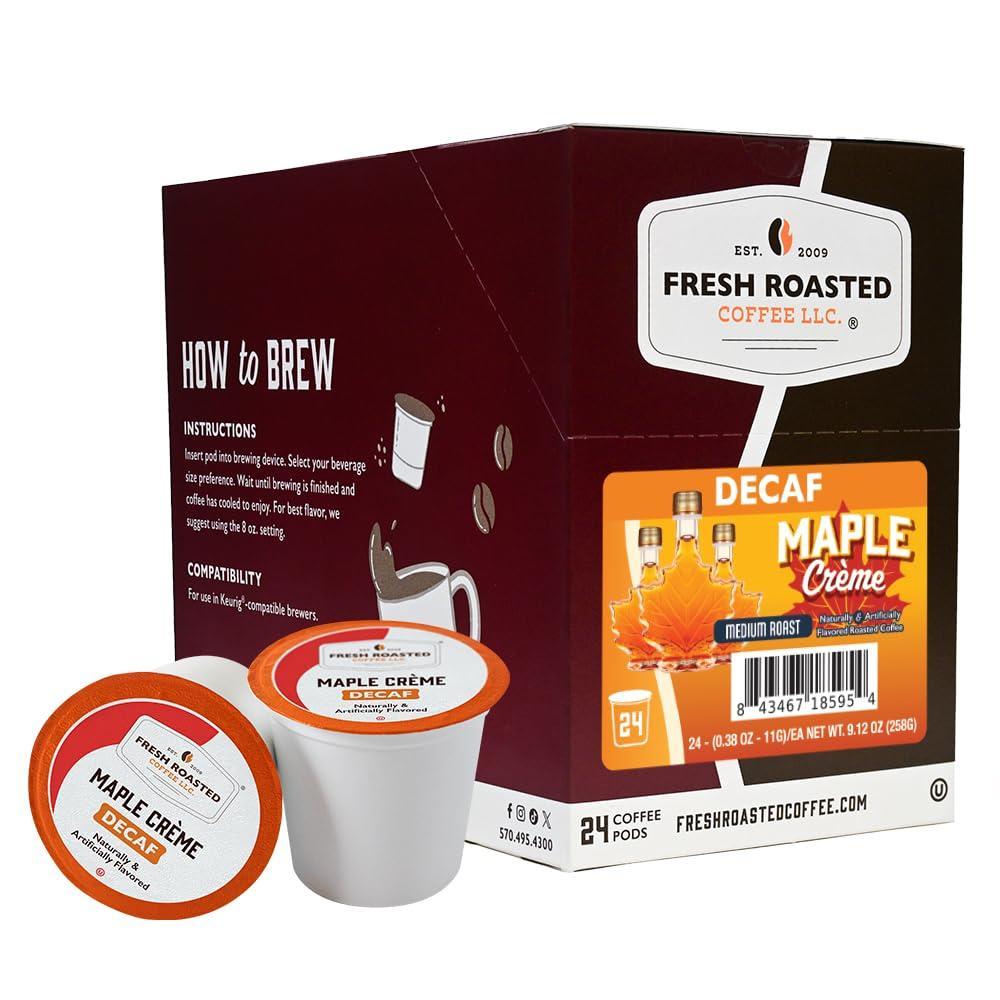 image:imageFresh Roasted Coffee USDA Organic Peru WaterProcessed Decaf  3rd Party Tested for Pesticides Mold Mycotoxins Kosher  100 Arabica Specialty Grade Med Roast 72 Pods for K Cup BrewersDecaf Maple Crme