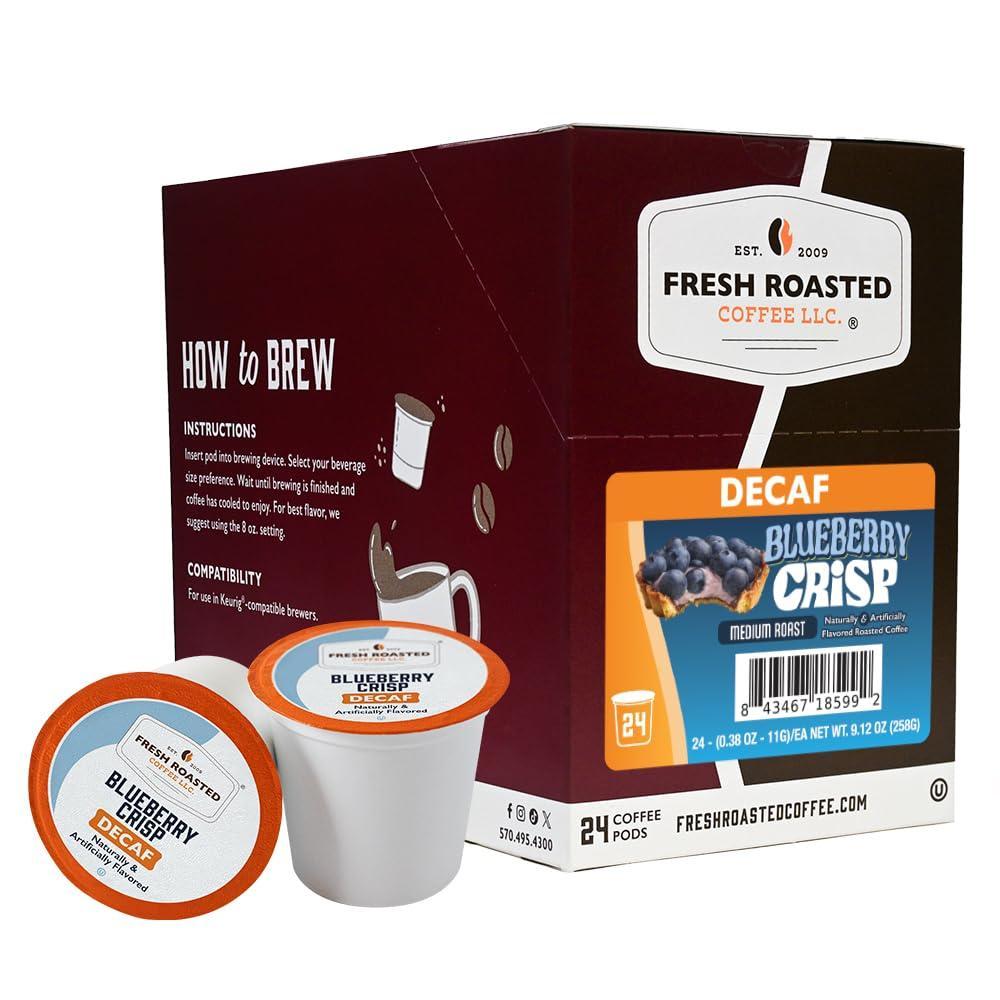 image:imageFresh Roasted Coffee USDA Organic Peru WaterProcessed Decaf  3rd Party Tested for Pesticides Mold Mycotoxins Kosher  100 Arabica Specialty Grade Med Roast 72 Pods for K Cup BrewersDecaf Blueberry Crisp