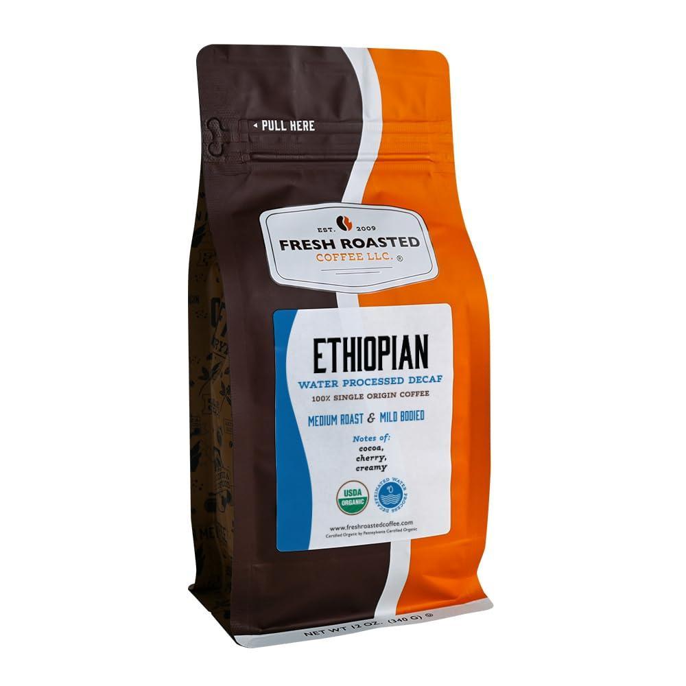 image:imageFresh Roasted Coffee USDA Organic Peru WaterProcessed Decaf  3rd Party Tested for Pesticides Mold Mycotoxins Kosher  100 Arabica Specialty Grade Med Roast 2 lb 32 oz GroundOrganic Ethiopian Sidamo Water Decaf