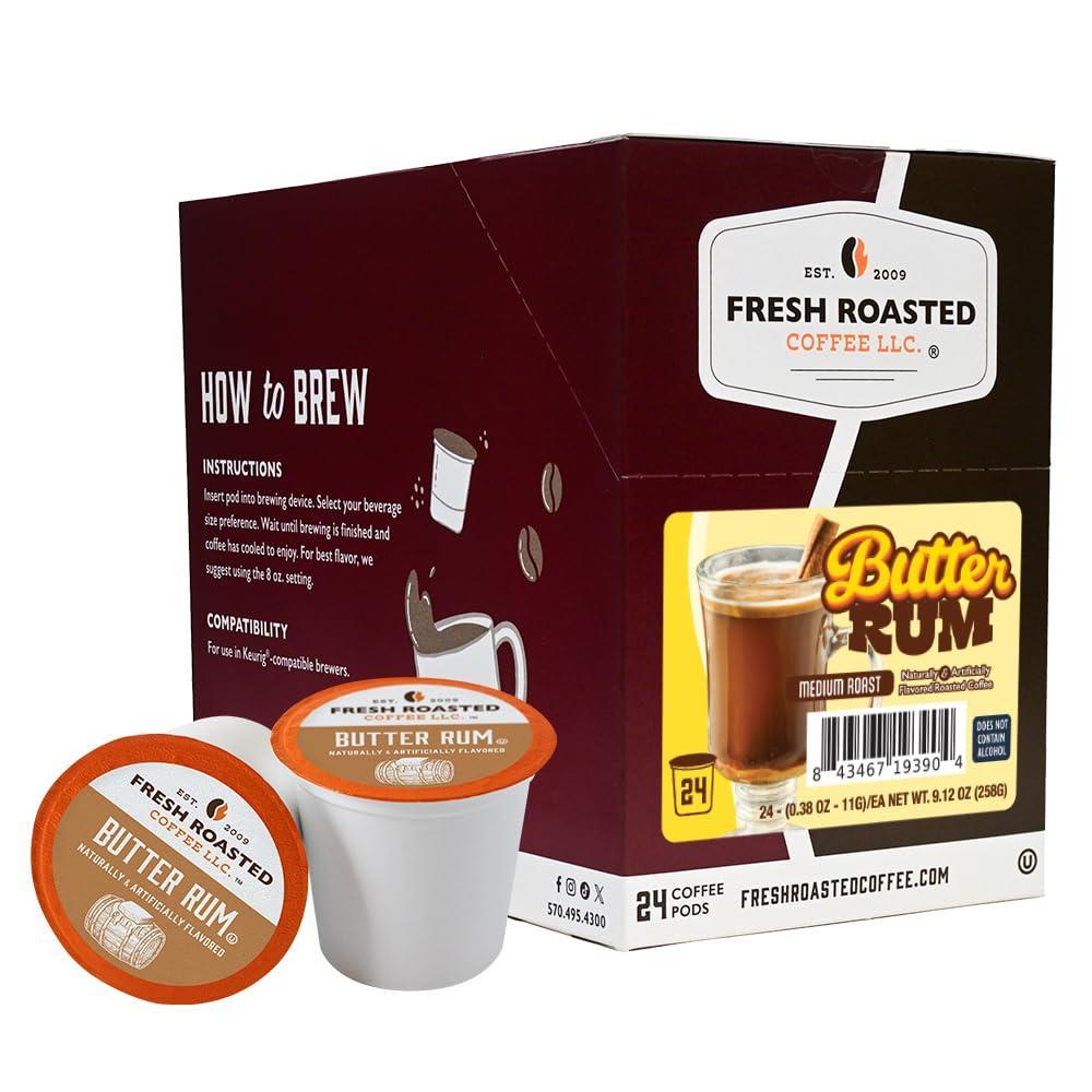 image:imageFresh Roasted Coffee USDA Organic Peru WaterProcessed Decaf  3rd Party Tested for Pesticides Mold Mycotoxins Kosher  100 Arabica Specialty Grade Med Roast 72 Pods for K Cup BrewersButter Rum