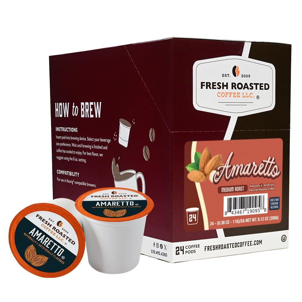 image:imageFresh Roasted Coffee USDA Organic Peru WaterProcessed Decaf  3rd Party Tested for Pesticides Mold Mycotoxins Kosher  100 Arabica Specialty Grade Med Roast 72 Pods for K Cup BrewersAmaretto