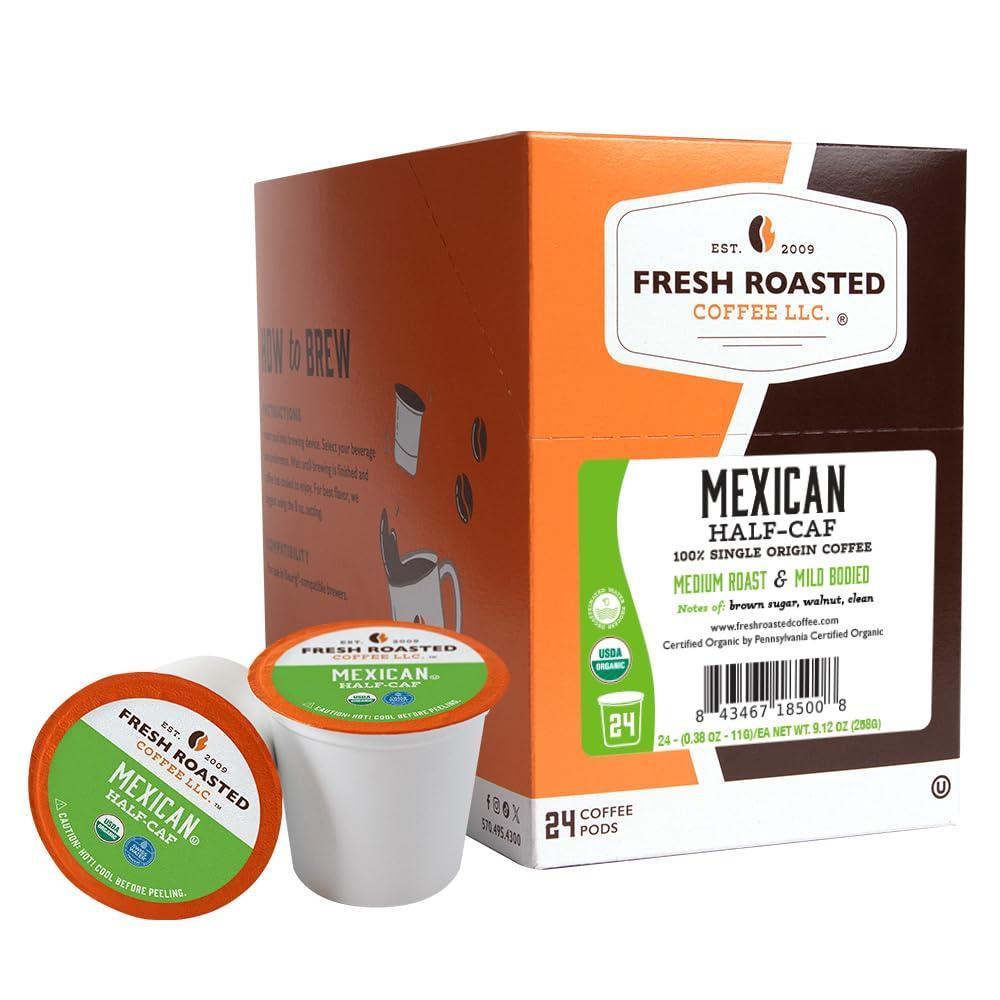 image:imageFresh Roasted Coffee USDA Organic Peru WaterProcessed Decaf  3rd Party Tested for Pesticides Mold Mycotoxins Kosher  100 Arabica Specialty Grade Med Roast 72 Pods for K Cup BrewersOrganic Mexican WPD HalfCaf