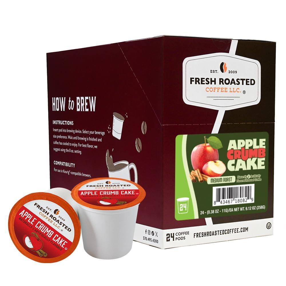 image:imageFresh Roasted Coffee USDA Organic Peru WaterProcessed Decaf  3rd Party Tested for Pesticides Mold Mycotoxins Kosher  100 Arabica Specialty Grade Med Roast 72 Pods for K Cup BrewersApple Crumb Cake