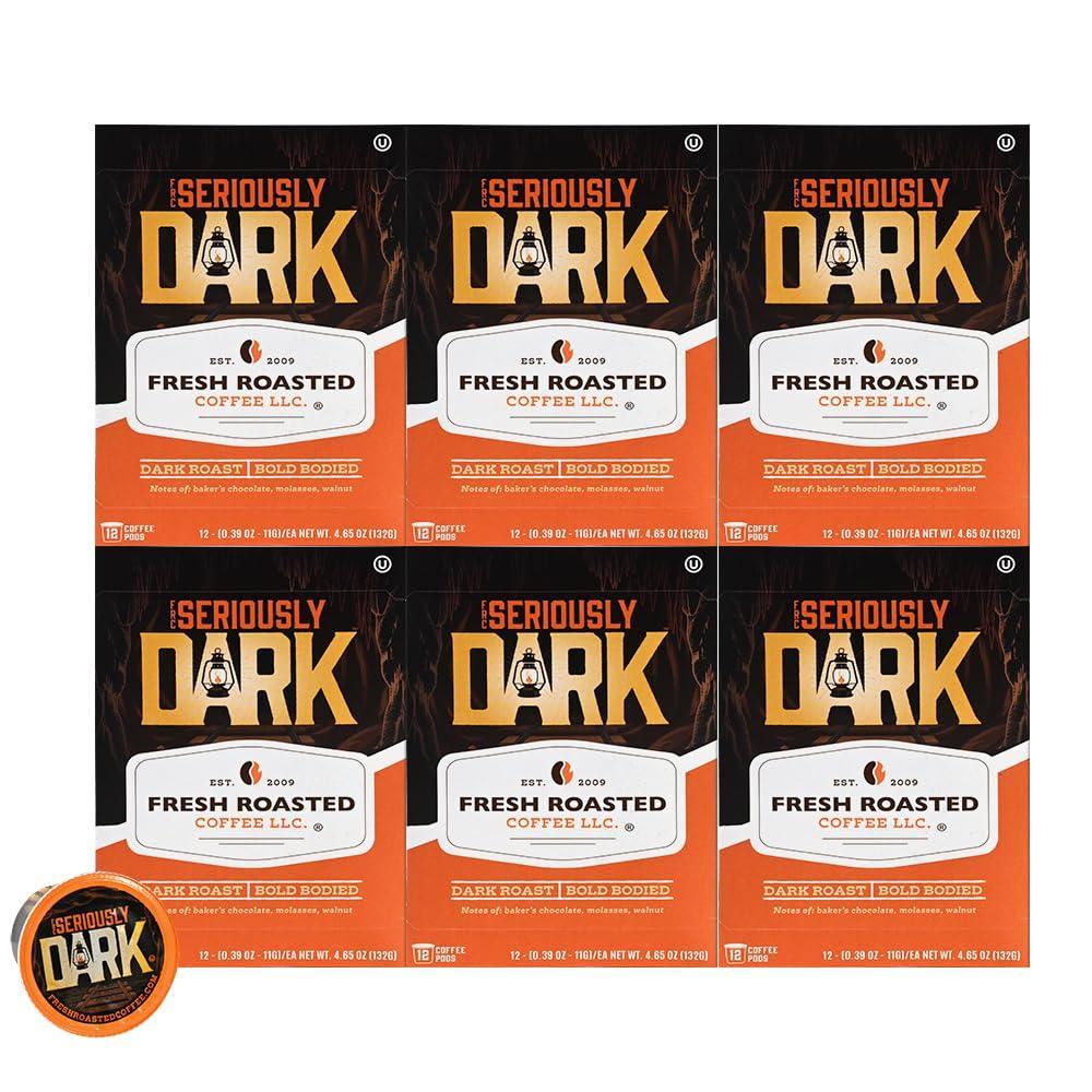 image:imageFresh Roasted Coffee USDA Organic Peru WaterProcessed Decaf  3rd Party Tested for Pesticides Mold Mycotoxins Kosher  100 Arabica Specialty Grade Med Roast 72 Pods for K Cup BrewersSeriously dark