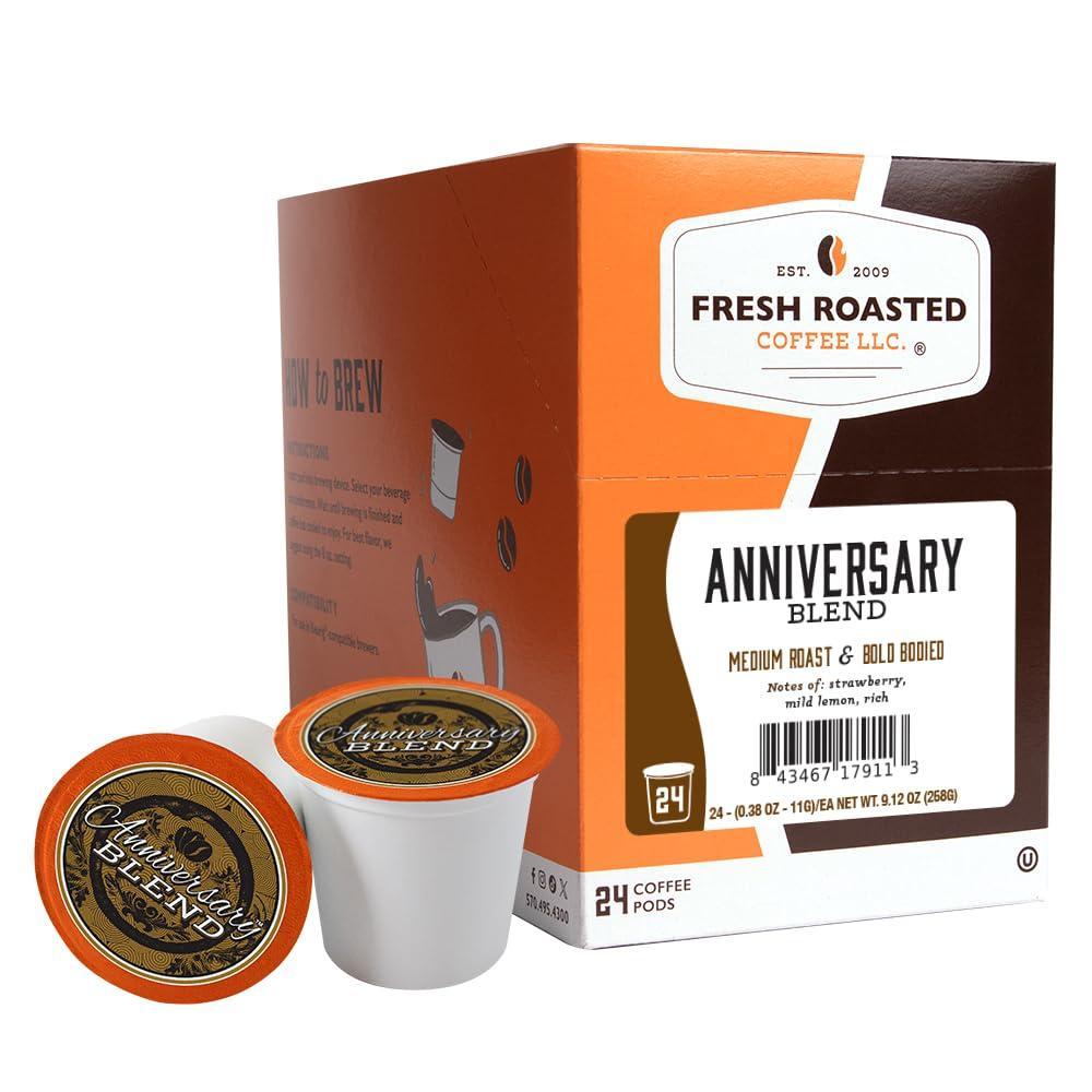 image:imageFresh Roasted Coffee USDA Organic Peru WaterProcessed Decaf  3rd Party Tested for Pesticides Mold Mycotoxins Kosher  100 Arabica Specialty Grade Med Roast 72 Pods for K Cup BrewersAnniversary Blend