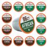 Fresh Roasted Coffee, USDA Organic Peru Water-Processed Decaf | 3rd Party Tested for Pesticides, Mold, Mycotoxins, Kosher | 100% Arabica, Specialty Grade, Med Roast 72 Pods for K Cup Brewers(African Variety Pack)