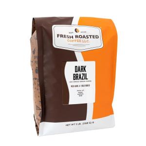 Fresh Roasted Coffee, Organic Dark Mexican | Mold & Myco 3rd Party Tested, USDA, Kosher | Dark Roast 5 lb (80 oz) Ground(Dark Brazil Cerrado)