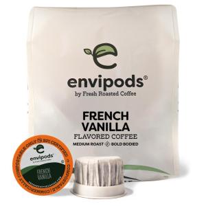 Fresh Roasted Coffee, Organic Guatemalan Huehuetenango envipods, Medium Roast, Fair Trade Kosher, 36 Count, Individually Wrapped, Compatible With 1.0 & 2.0 K Cup Brewers(Vanilla)