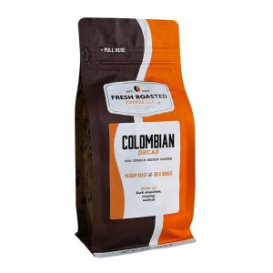Fresh Roasted Coffee, Organic Peru Water-Processed Half-Caf | Mold & Myco 3rd Party Tested, USDA Organic, Kosher | Med Roast 5 lb (80 oz) Whole Bean(Colombian Decaf)