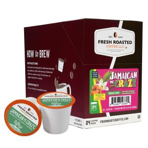 Fresh Roasted Coffee, USDA Organic Peru Water-Processed Decaf | 3rd Party Tested for Pesticides, Mold, Mycotoxins, Kosher | 100% Arabica, Specialty Grade, Med Roast 72 Pods for K Cup Brewers(Jamaican Me Crazy)