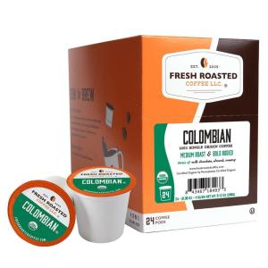 Fresh Roasted Coffee, USDA Organic Peru Water-Processed Decaf | 3rd Party Tested for Pesticides, Mold, Mycotoxins, Kosher | 100% Arabica, Specialty Grade, Med Roast 72 Pods for K Cup Brewers(Organic Colombian)