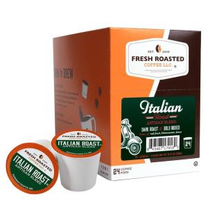 Fresh Roasted Coffee, USDA Organic Peru Water-Processed Decaf | 3rd Party Tested for Pesticides, Mold, Mycotoxins, Kosher | 100% Arabica, Specialty Grade, Med Roast 72 Pods for K Cup Brewers(Italian Roast)