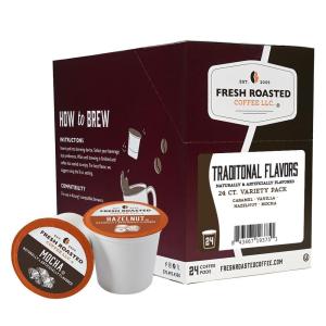 Fresh Roasted Coffee, USDA Organic Peru Water-Processed Decaf | 3rd Party Tested for Pesticides, Mold, Mycotoxins, Kosher | 100% Arabica, Specialty Grade, Med Roast 72 Pods for K Cup Brewers(Traditional Flavors)