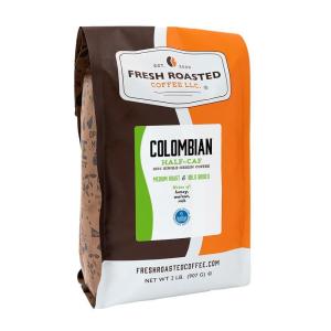 Fresh Roasted Coffee, USDA Organic Peru Water-Processed Decaf | 3rd Party Tested for Pesticides, Mold, Mycotoxins, Kosher | 100% Arabica, Specialty Grade, Med Roast 2 lb (32 oz) Ground(Colombian Water Processed Half-Caf)
