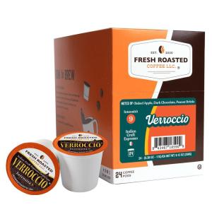 Fresh Roasted Coffee, USDA Organic Peru Water-Processed Decaf | 3rd Party Tested for Pesticides, Mold, Mycotoxins, Kosher | 100% Arabica, Specialty Grade, Med Roast 72 Pods for K Cup Brewers(Verroccio Italian Craft)