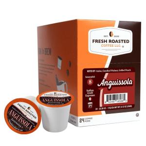 Fresh Roasted Coffee, USDA Organic Peru Water-Processed Decaf | 3rd Party Tested for Pesticides, Mold, Mycotoxins, Kosher | 100% Arabica, Specialty Grade, Med Roast 72 Pods for K Cup Brewers(Anguissola Italian Craft)