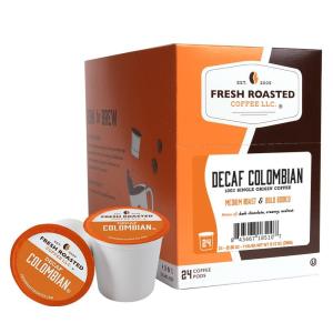 Fresh Roasted Coffee, USDA Organic Peru Water-Processed Decaf | 3rd Party Tested for Pesticides, Mold, Mycotoxins, Kosher | 100% Arabica, Specialty Grade, Med Roast 72 Pods for K Cup Brewers(Decaf Colombian)
