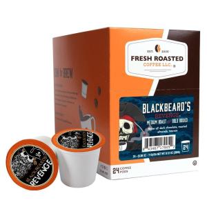 Fresh Roasted Coffee, USDA Organic Peru Water-Processed Decaf | 3rd Party Tested for Pesticides, Mold, Mycotoxins, Kosher | 100% Arabica, Specialty Grade, Med Roast 72 Pods for K Cup Brewers(Blackbeard’s Revenge)