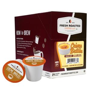 Fresh Roasted Coffee, USDA Organic Peru Water-Processed Decaf | 3rd Party Tested for Pesticides, Mold, Mycotoxins, Kosher | 100% Arabica, Specialty Grade, Med Roast 72 Pods for K Cup Brewers(Crème Brûlée)