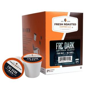 Fresh Roasted Coffee, USDA Organic Peru Water-Processed Decaf | 3rd Party Tested for Pesticides, Mold, Mycotoxins, Kosher | 100% Arabica, Specialty Grade, Med Roast 72 Pods for K Cup Brewers(FRC Dark Roast Blend)