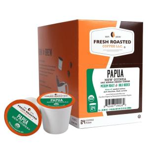 Fresh Roasted Coffee, USDA Organic Peru Water-Processed Decaf | 3rd Party Tested for Pesticides, Mold, Mycotoxins, Kosher | 100% Arabica, Specialty Grade, Med Roast 72 Pods for K Cup Brewers(Organic Papua New Guinea)